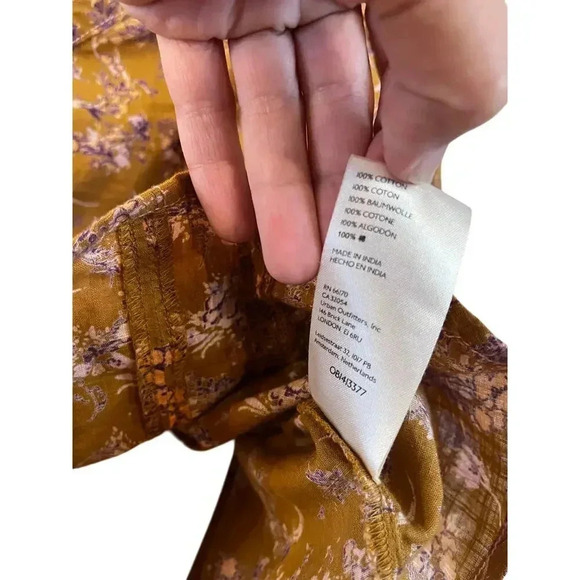 Free People Monica Top Corset Style Back Cut Out 3/4 Sleeve Shirt Size Large - Picture 4 of 7